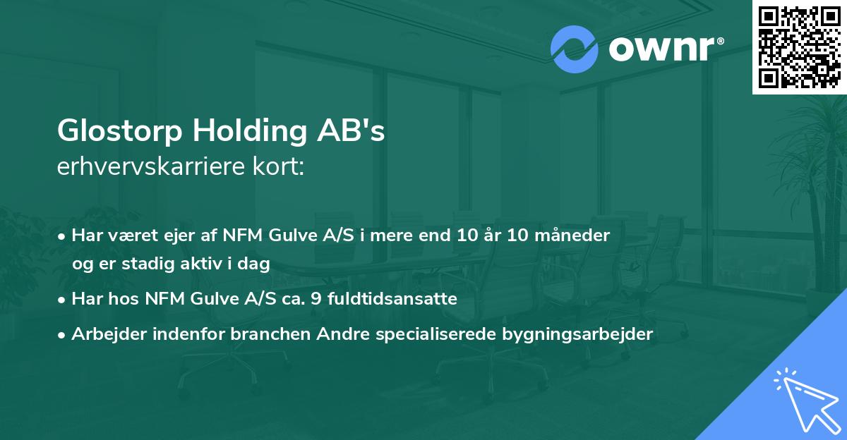 Glostorp Holding AB's erhvervskarriere kort