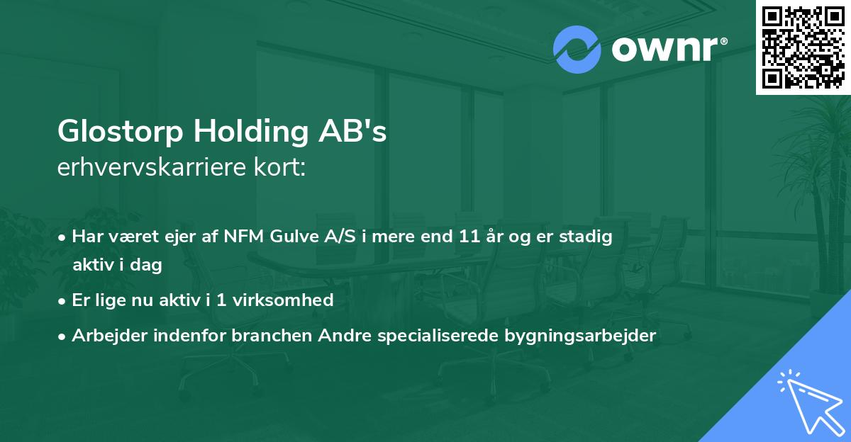 Glostorp Holding AB's erhvervskarriere kort