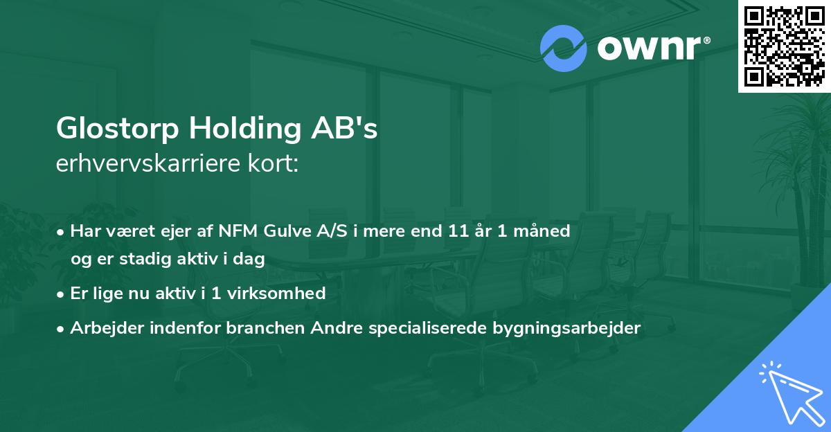 Glostorp Holding AB's erhvervskarriere kort