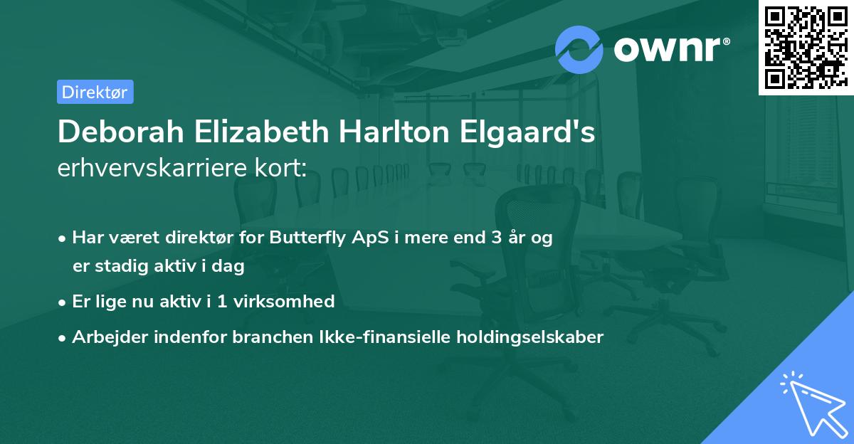 Deborah Elizabeth Harlton Elgaard's erhvervskarriere kort