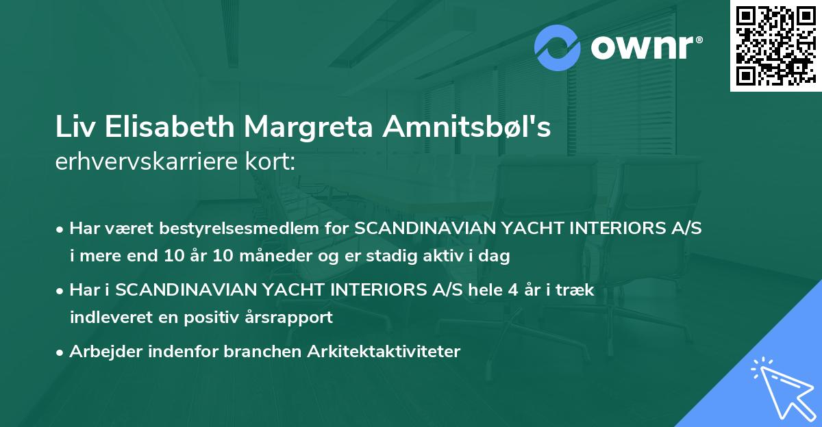 Liv Elisabeth Margreta Amnitsbøl's erhvervskarriere kort