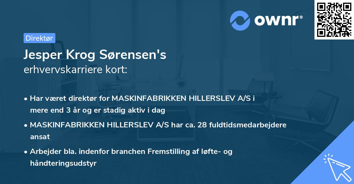 Jesper Krog Sørensen's erhvervskarriere kort