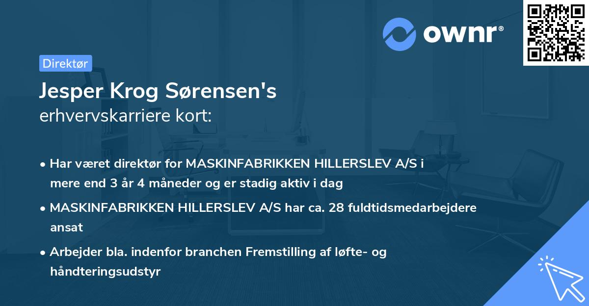 Jesper Krog Sørensen's erhvervskarriere kort