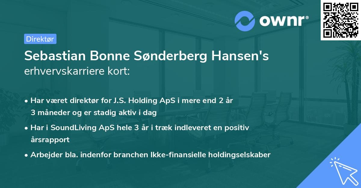 Sebastian Bonne Sønderberg Hansen's erhvervskarriere kort