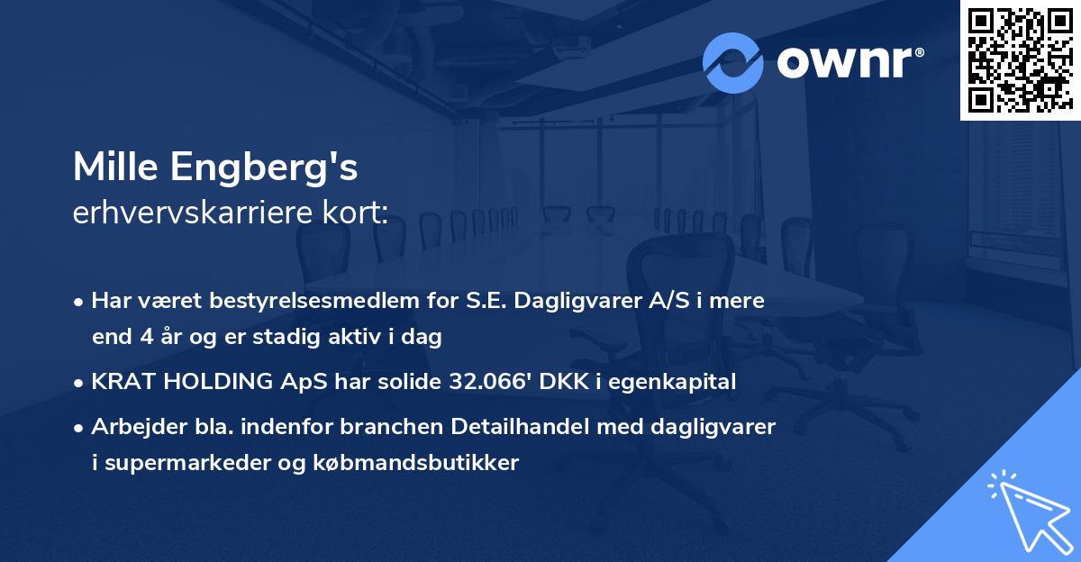 Mille Engberg's erhvervskarriere kort