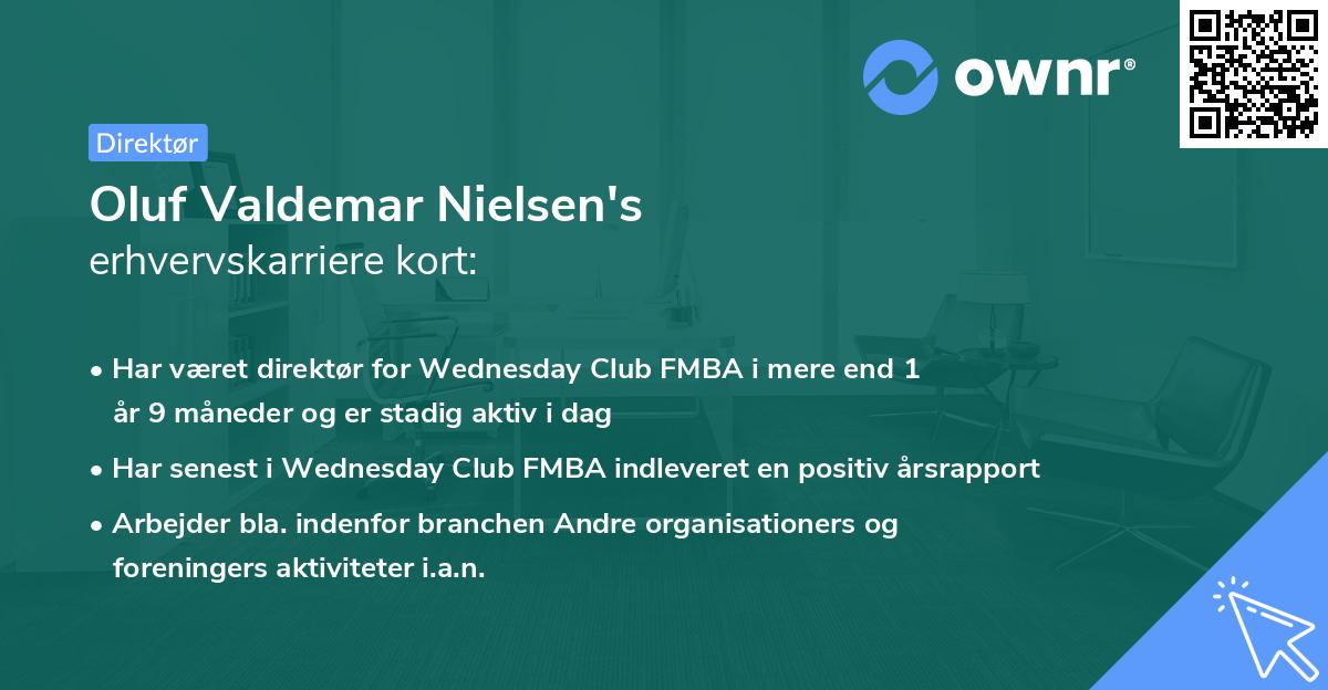 Oluf Valdemar Nielsen's erhvervskarriere kort