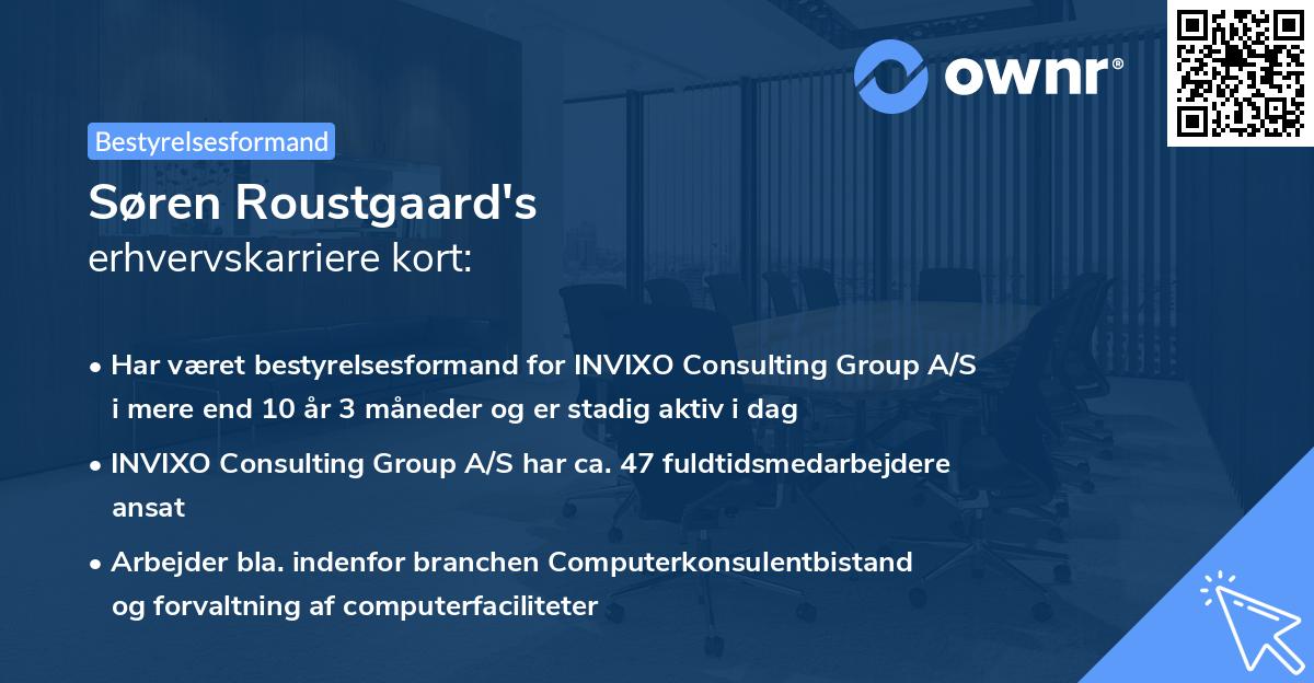 Søren Roustgaard's erhvervskarriere kort