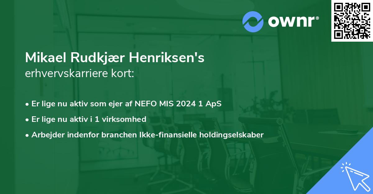 Mikael Rudkjær Henriksen's erhvervskarriere kort