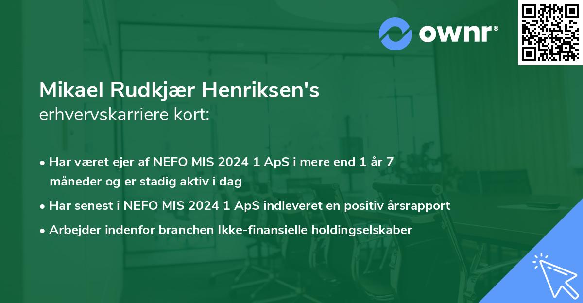 Mikael Rudkjær Henriksen's erhvervskarriere kort