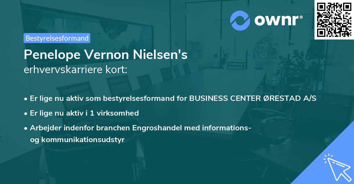Penelope Vernon Nielsen's erhvervskarriere kort