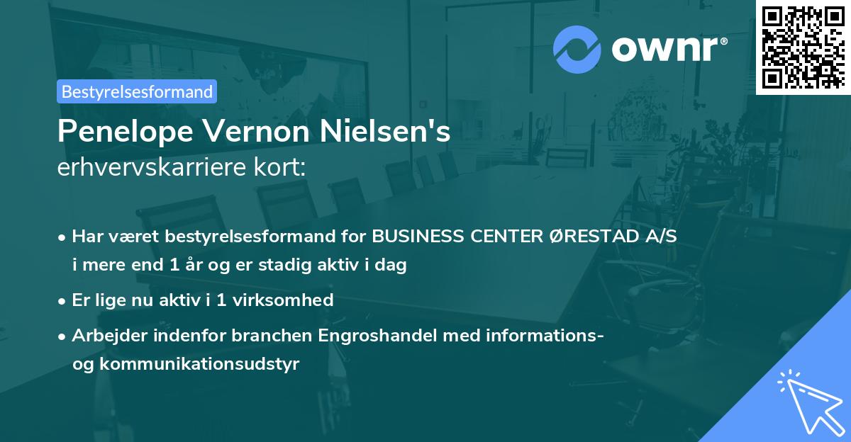 Penelope Vernon Nielsen's erhvervskarriere kort