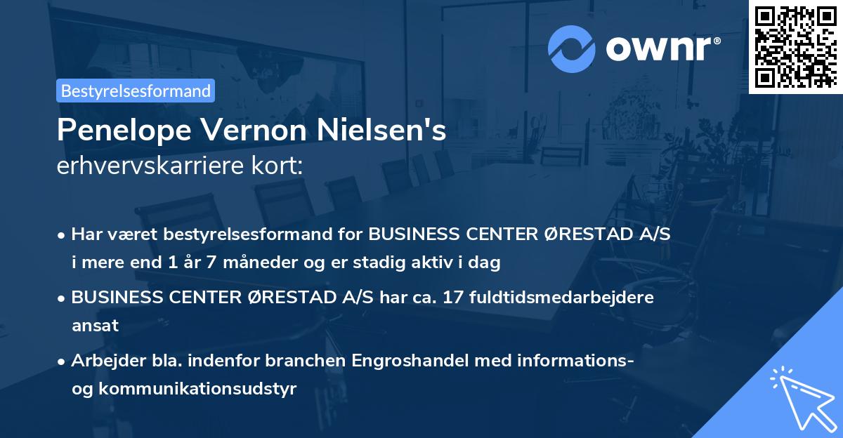 Penelope Vernon Nielsen's erhvervskarriere kort