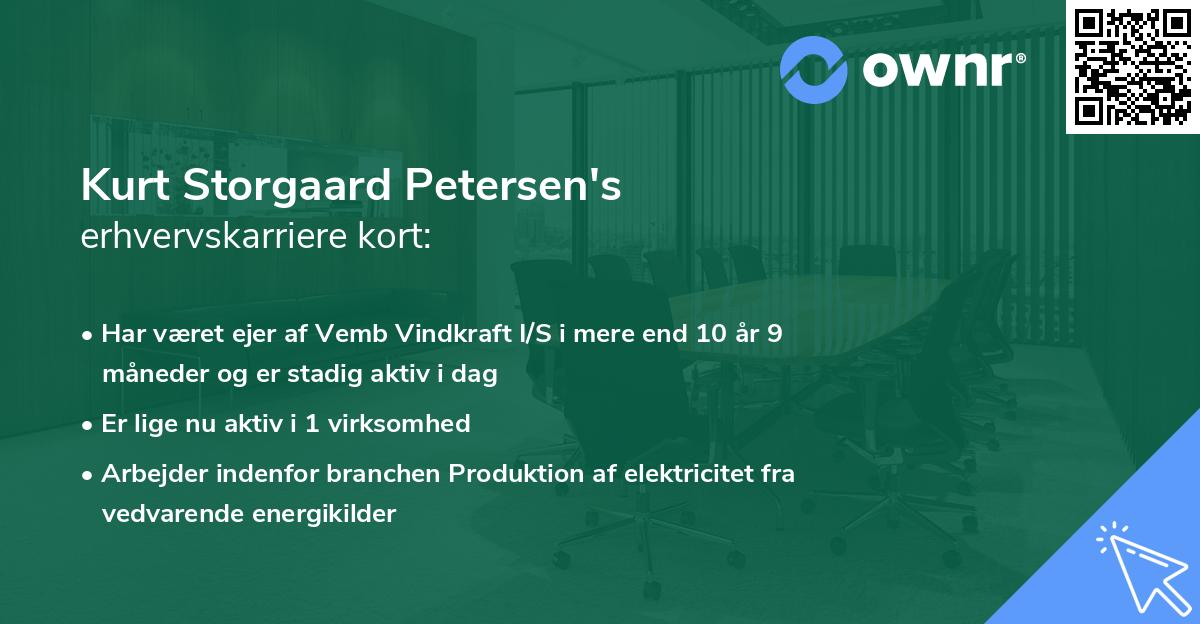 Kurt Storgaard Petersen's erhvervskarriere kort