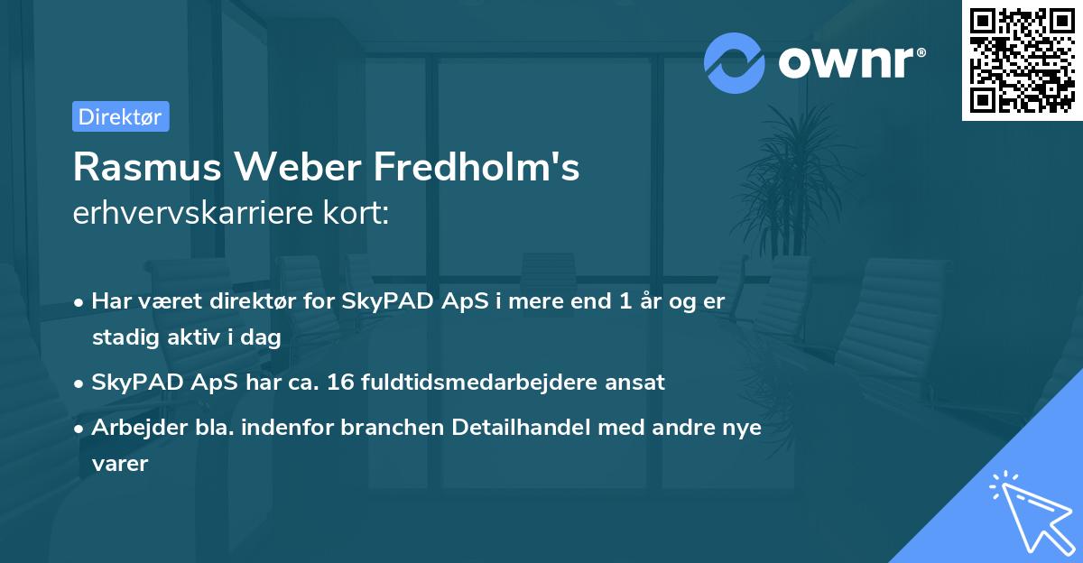 Rasmus Weber Fredholm's erhvervskarriere kort