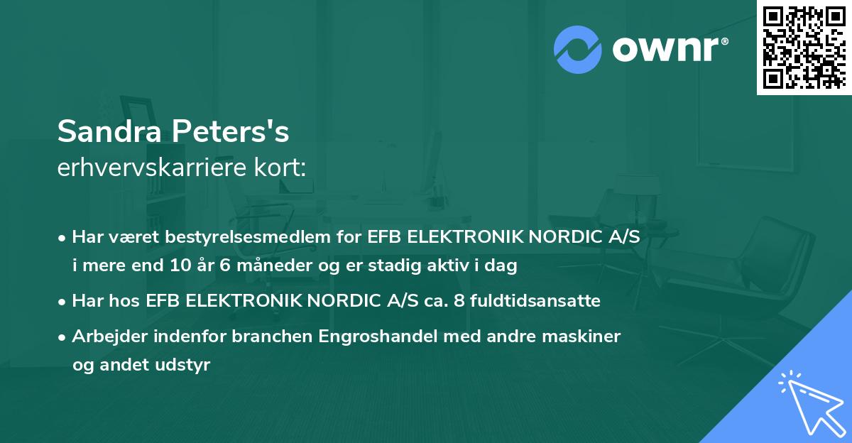 Sandra Peters's erhvervskarriere kort