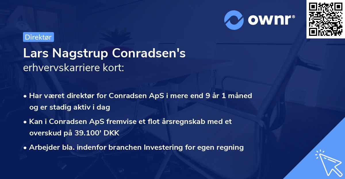 Lars Nagstrup Conradsen's erhvervskarriere kort