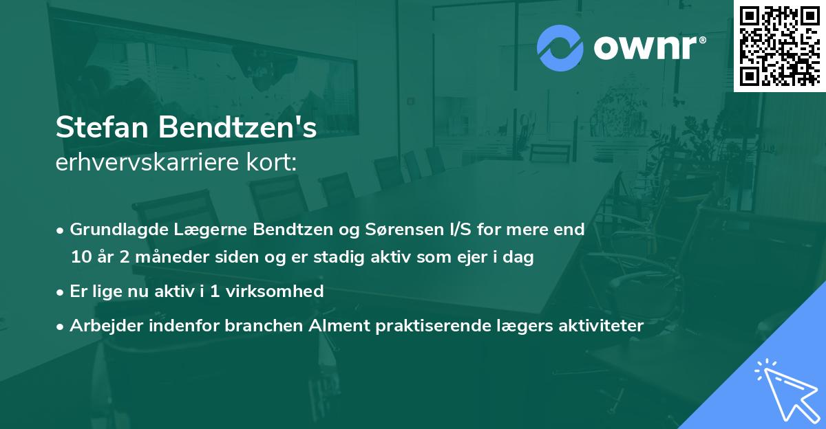 Stefan Bendtzen's erhvervskarriere kort
