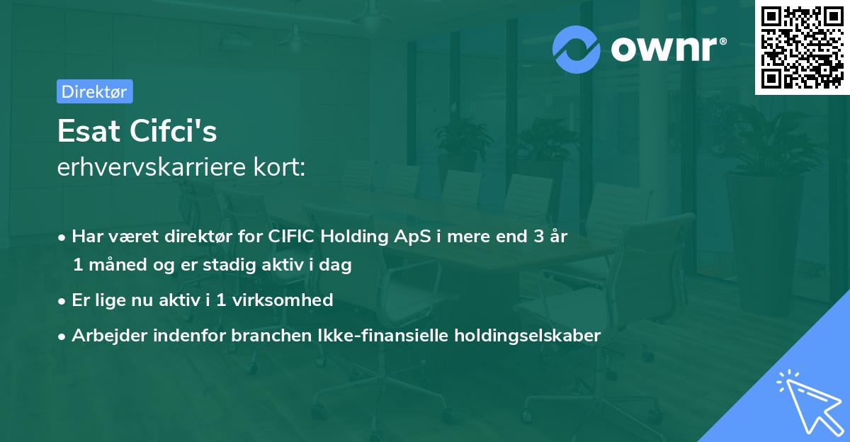 Esat Cifci's erhvervskarriere kort