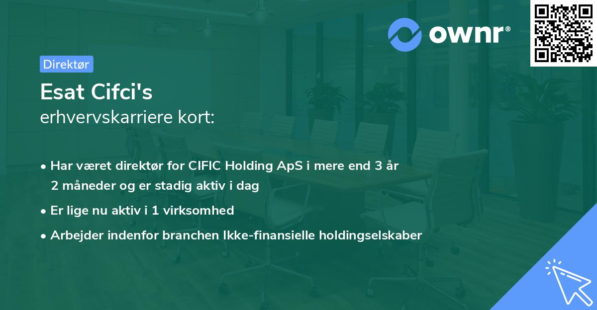 Esat Cifci's erhvervskarriere kort