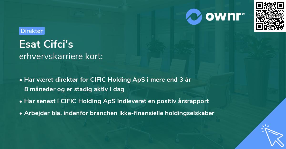 Esat Cifci's erhvervskarriere kort