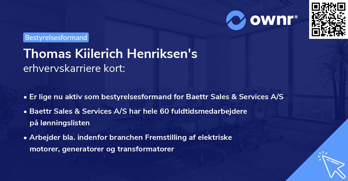 Thomas Kiilerich Henriksen's erhvervskarriere kort