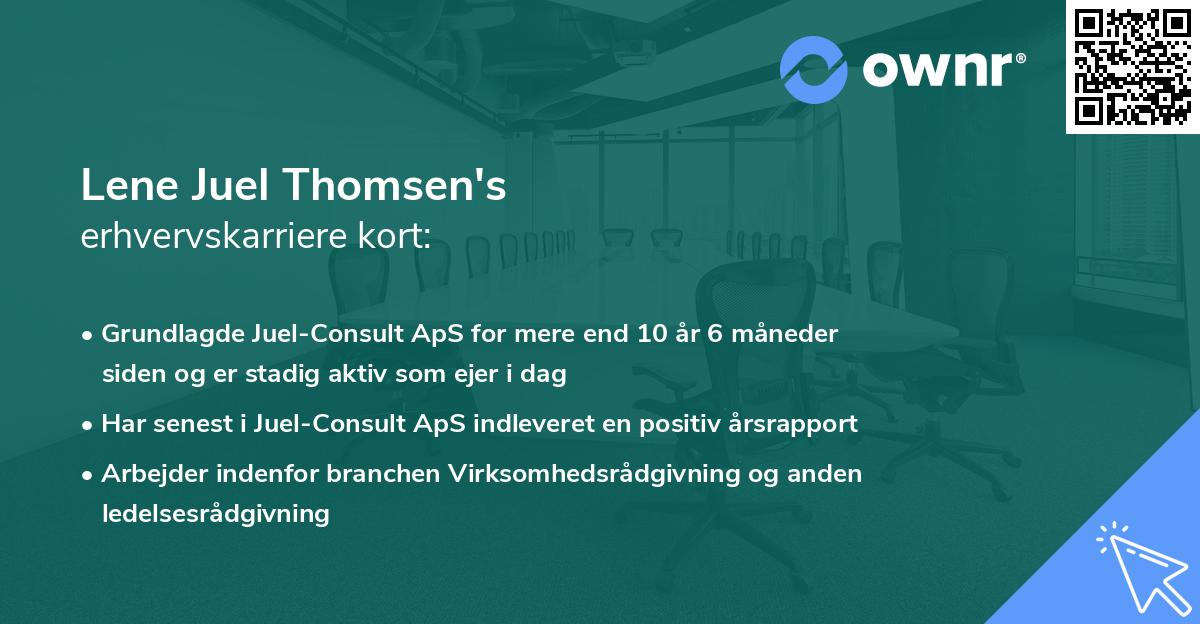 Lene Juel Thomsen's erhvervskarriere kort