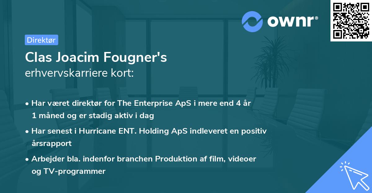 Clas Joacim Fougner's erhvervskarriere kort