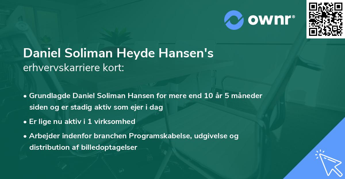 Daniel Soliman Heyde Hansen's erhvervskarriere kort