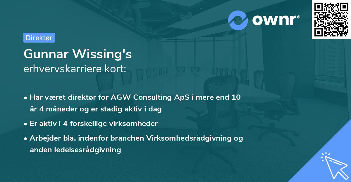 Gunnar Wissing's erhvervskarriere kort