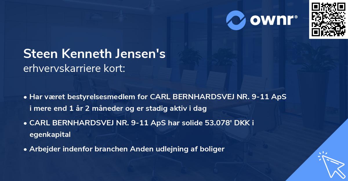 Steen Kenneth Jensen's erhvervskarriere kort