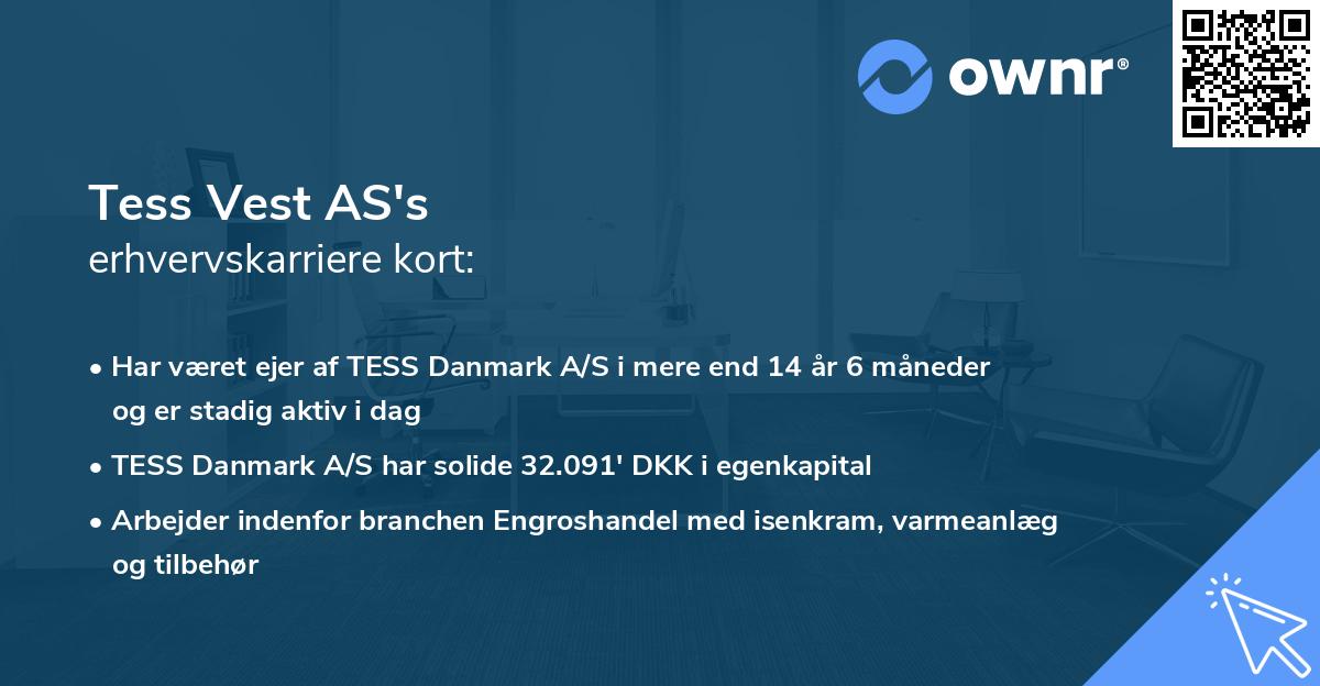 Tess Vest AS's erhvervskarriere kort