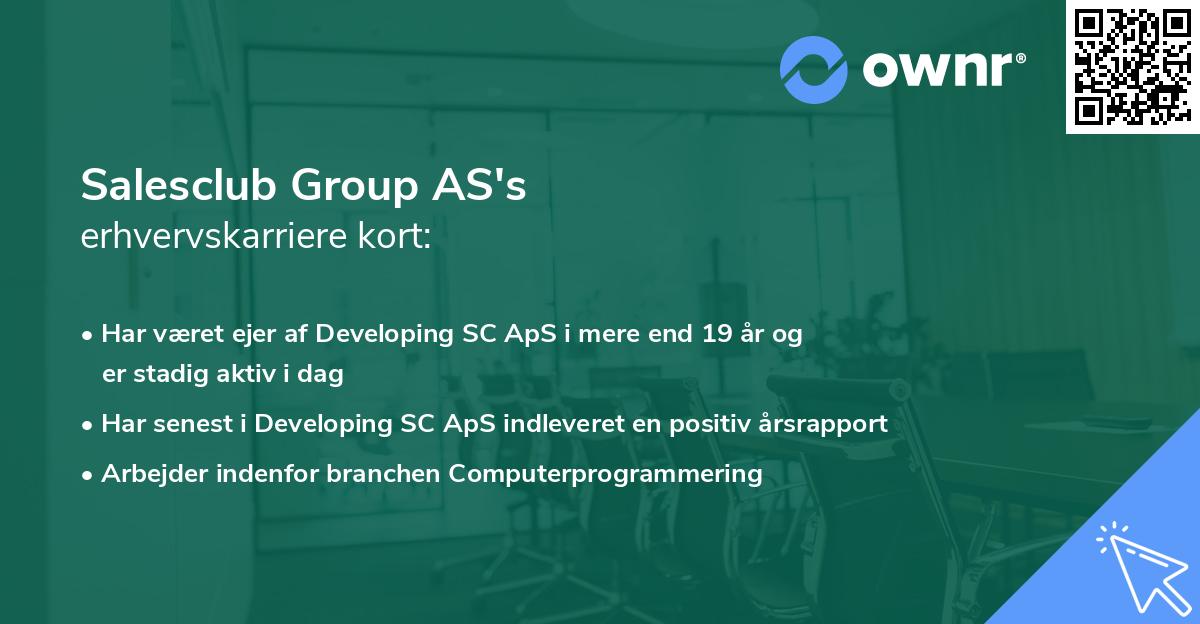 Salesclub Group AS's erhvervskarriere kort