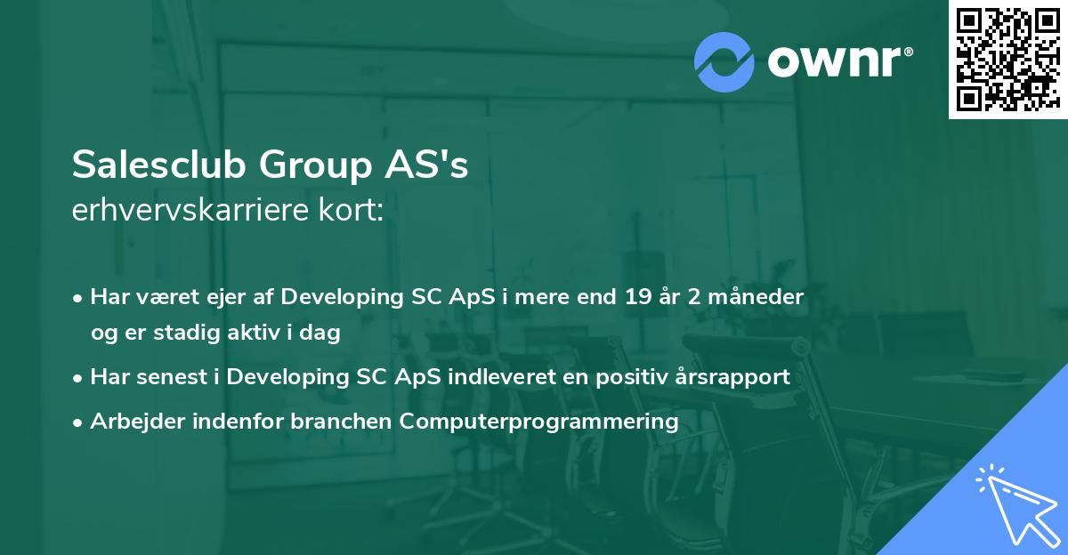Salesclub Group AS's erhvervskarriere kort