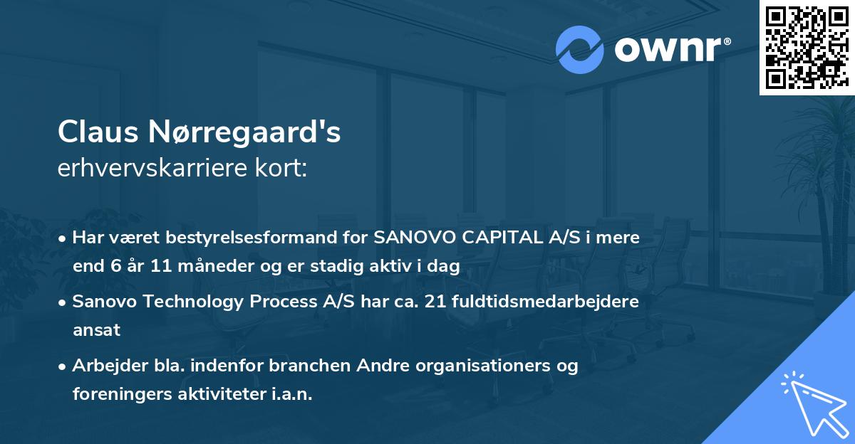 Claus Nørregaard's erhvervskarriere kort