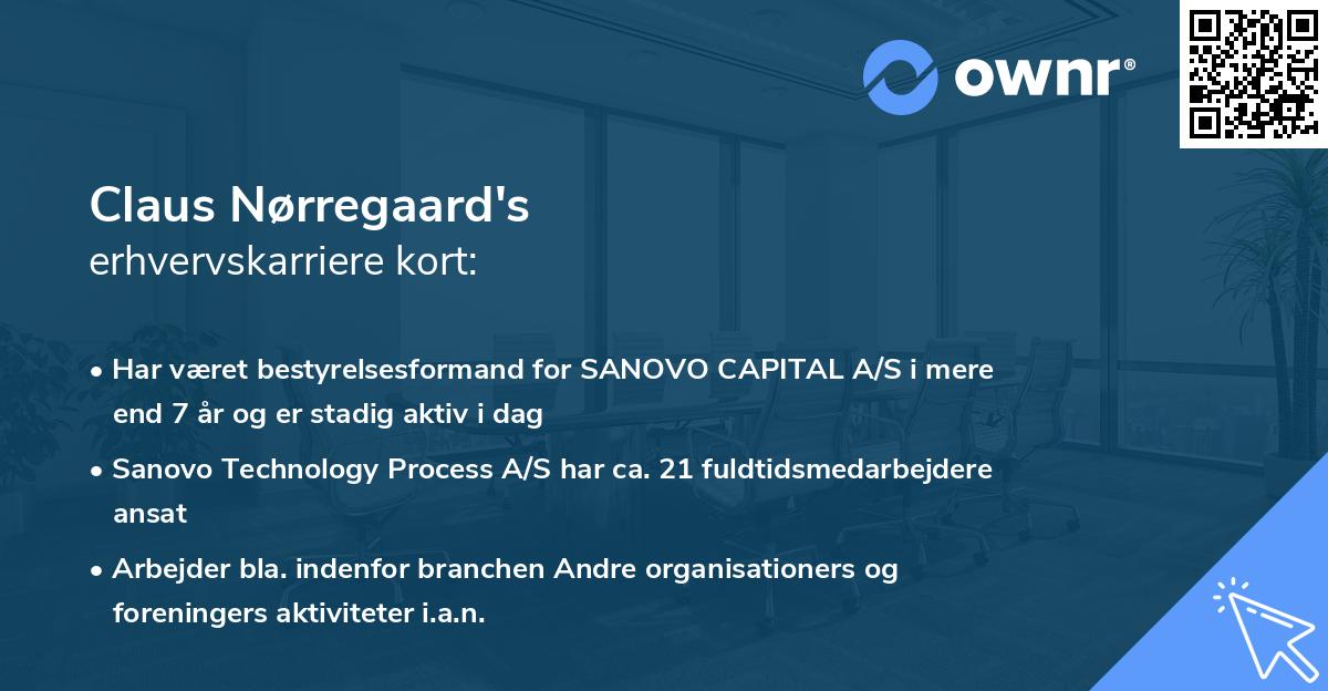 Claus Nørregaard's erhvervskarriere kort