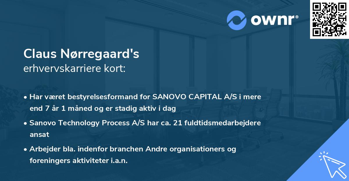 Claus Nørregaard's erhvervskarriere kort