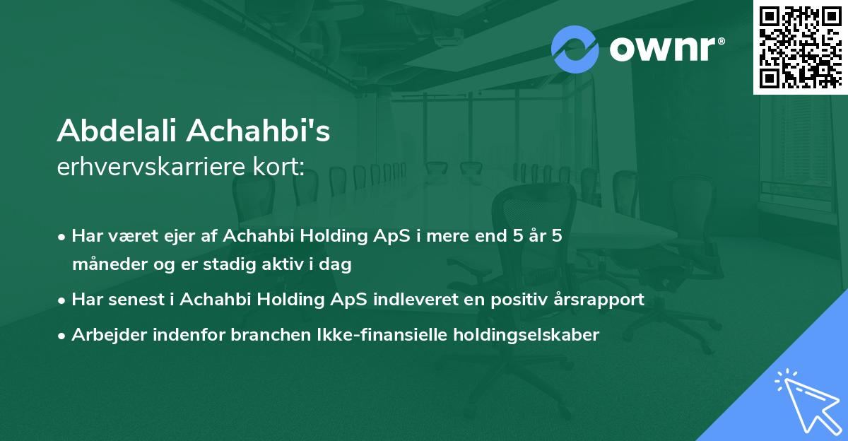 Abdelali Achahbi's erhvervskarriere kort