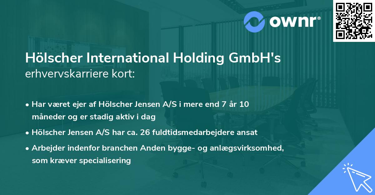 Hölscher International Holding GmbH's erhvervskarriere kort