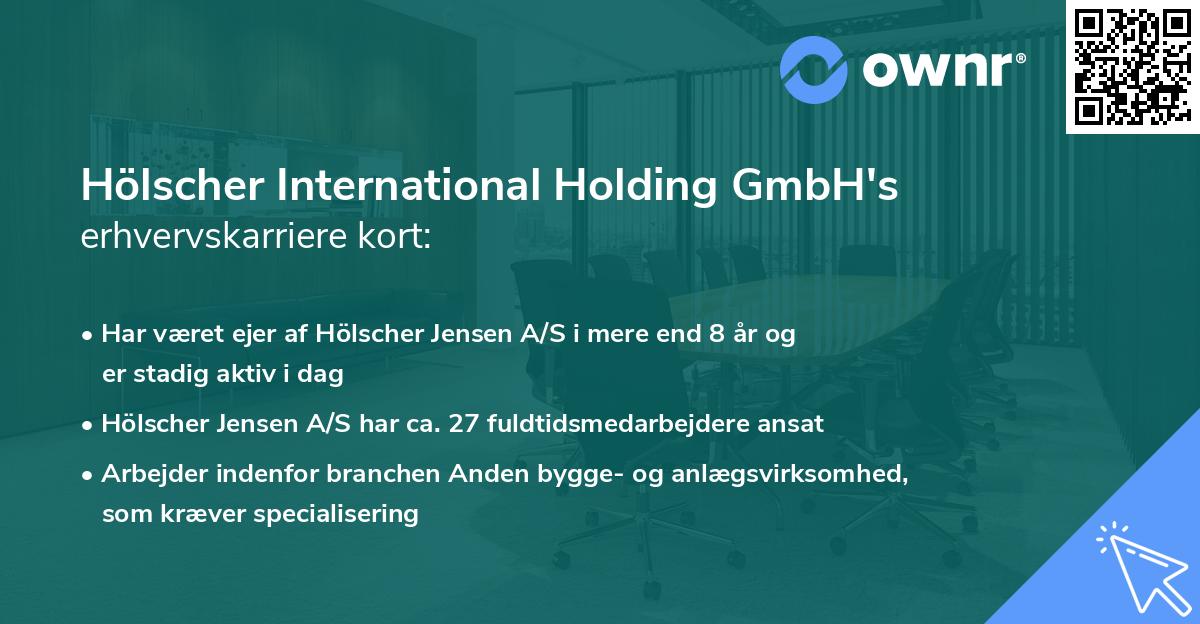 Hölscher International Holding GmbH's erhvervskarriere kort