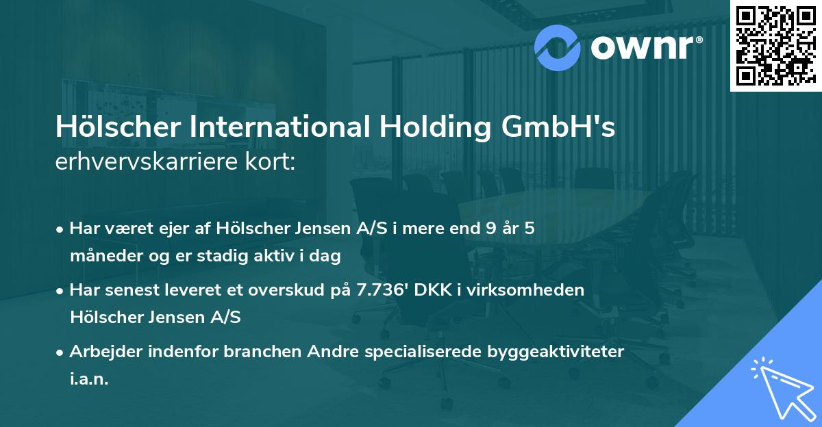 Hölscher International Holding GmbH's erhvervskarriere kort