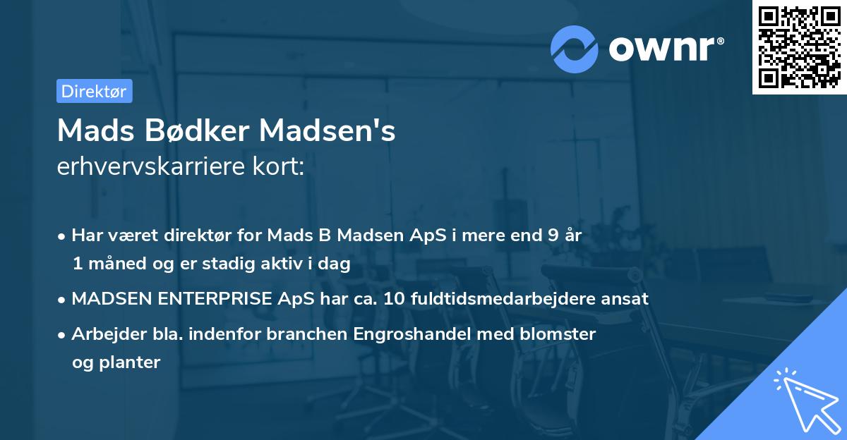 Mads Bødker Madsen's erhvervskarriere kort