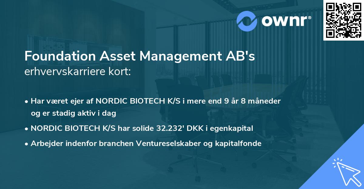 Foundation Asset Management AB's erhvervskarriere kort