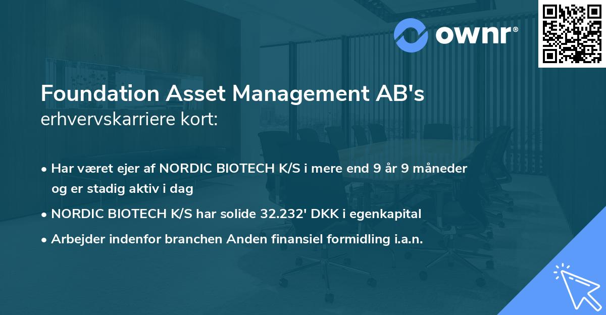 Foundation Asset Management AB's erhvervskarriere kort