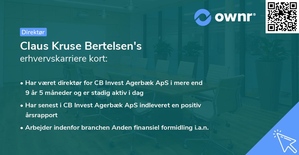 Claus Kruse Bertelsen's erhvervskarriere kort