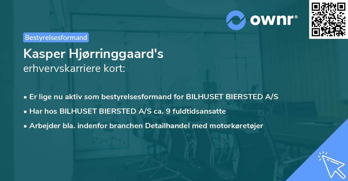 Kasper Hjørringgaard's erhvervskarriere kort