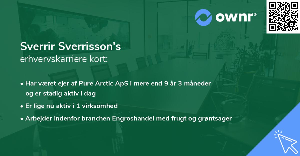 Sverrir Sverrisson's erhvervskarriere kort