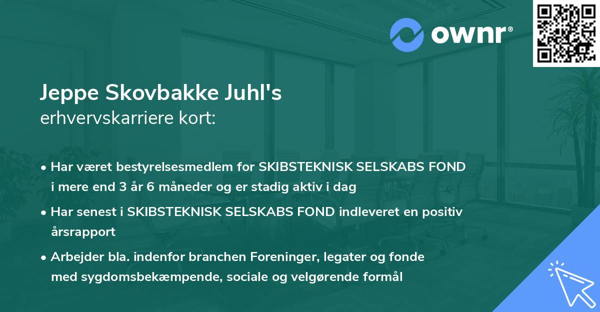 Jeppe Skovbakke Juhl's erhvervskarriere kort