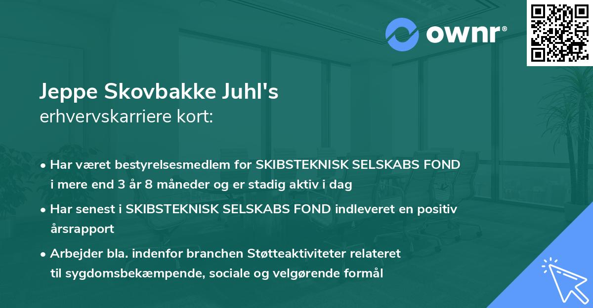 Jeppe Skovbakke Juhl's erhvervskarriere kort