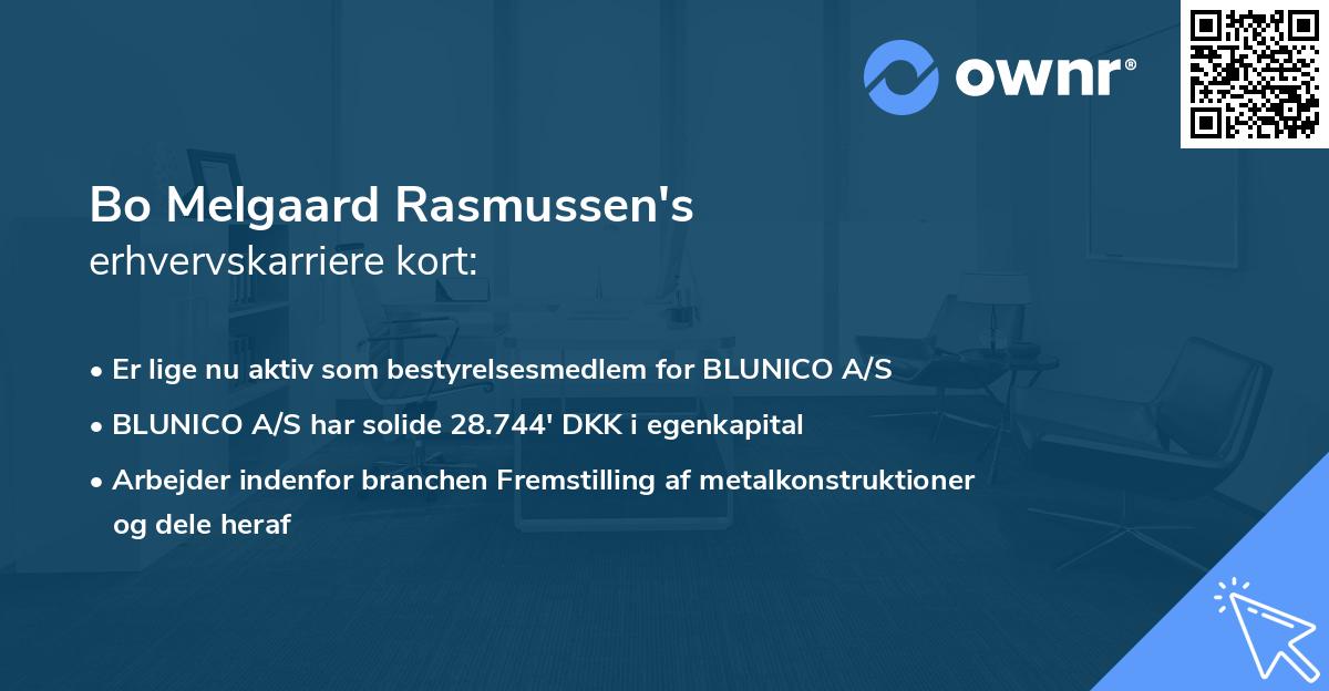 Bo Melgaard Rasmussen's erhvervskarriere kort