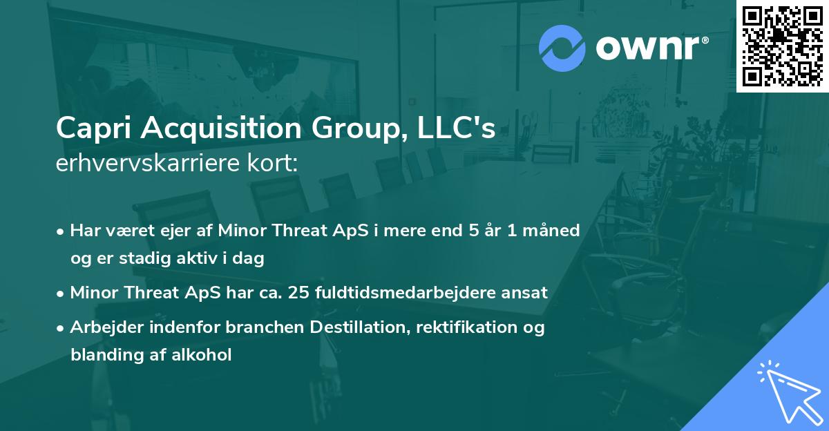 Capri Acquisition Group, LLC's erhvervskarriere kort